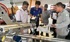 AL1200F Pulse Laser Welder commissioning team in Indonesia
