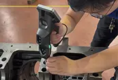 Touch probe measurement on an engine block