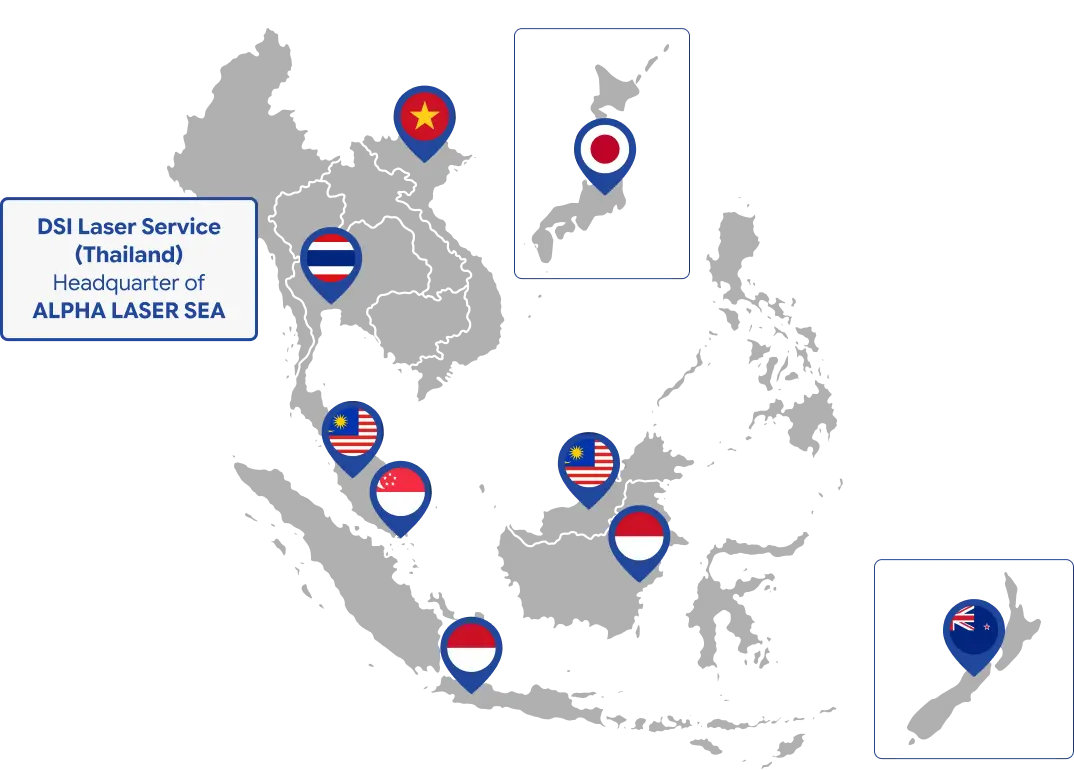 DSI locations across Southeast Asia, Japan and New Zealand