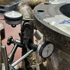 Distortion control via dial gauges on the repaired component