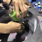 Magnetic Particle Testing (MT) of the welded nozzle