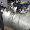 Close-up of the repaired steam turbine shaft weld