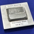 Babbitt bearing before refurbishing by pulse laser welding