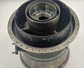 Aircraft turbine impeller wheel, close-up